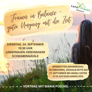 Seminar „Frauen in Balance- guter Umgang mit der Zeit“