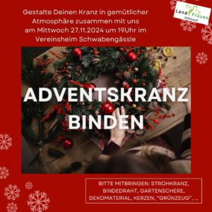 Adventskranzbinden mit Beate Vollert und den LandFrauen