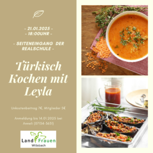 Lasst uns türkisch kochen! mit Leyla – bereits ausgebucht!