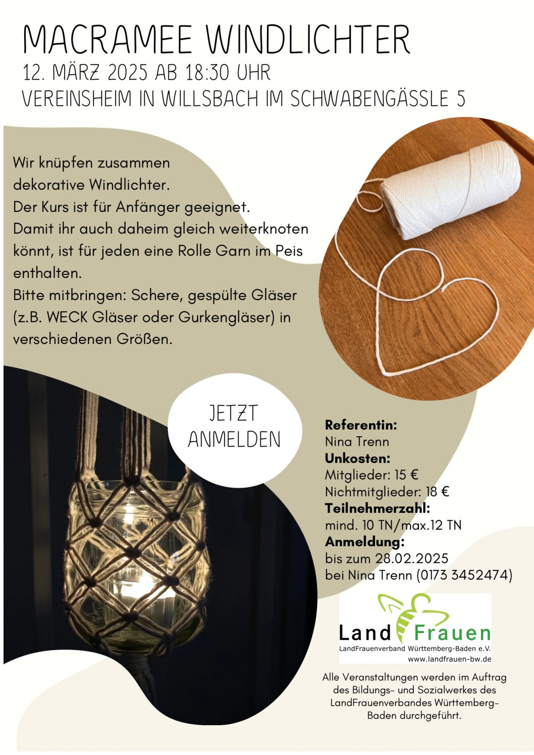 Macramee Windlichter