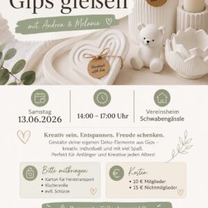 Kreativnachmittag: Gips gießen